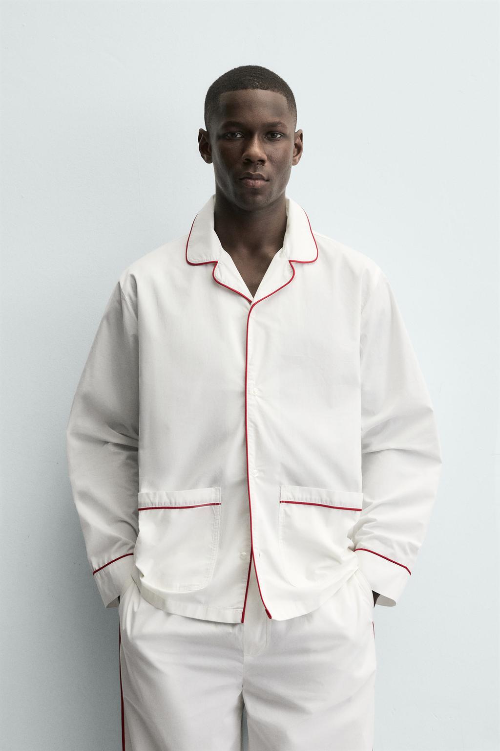 КОМПЛЕКТ ПИЖАМЫ С КОНТРАСТНОЙ ОТДЕЛКОЙ