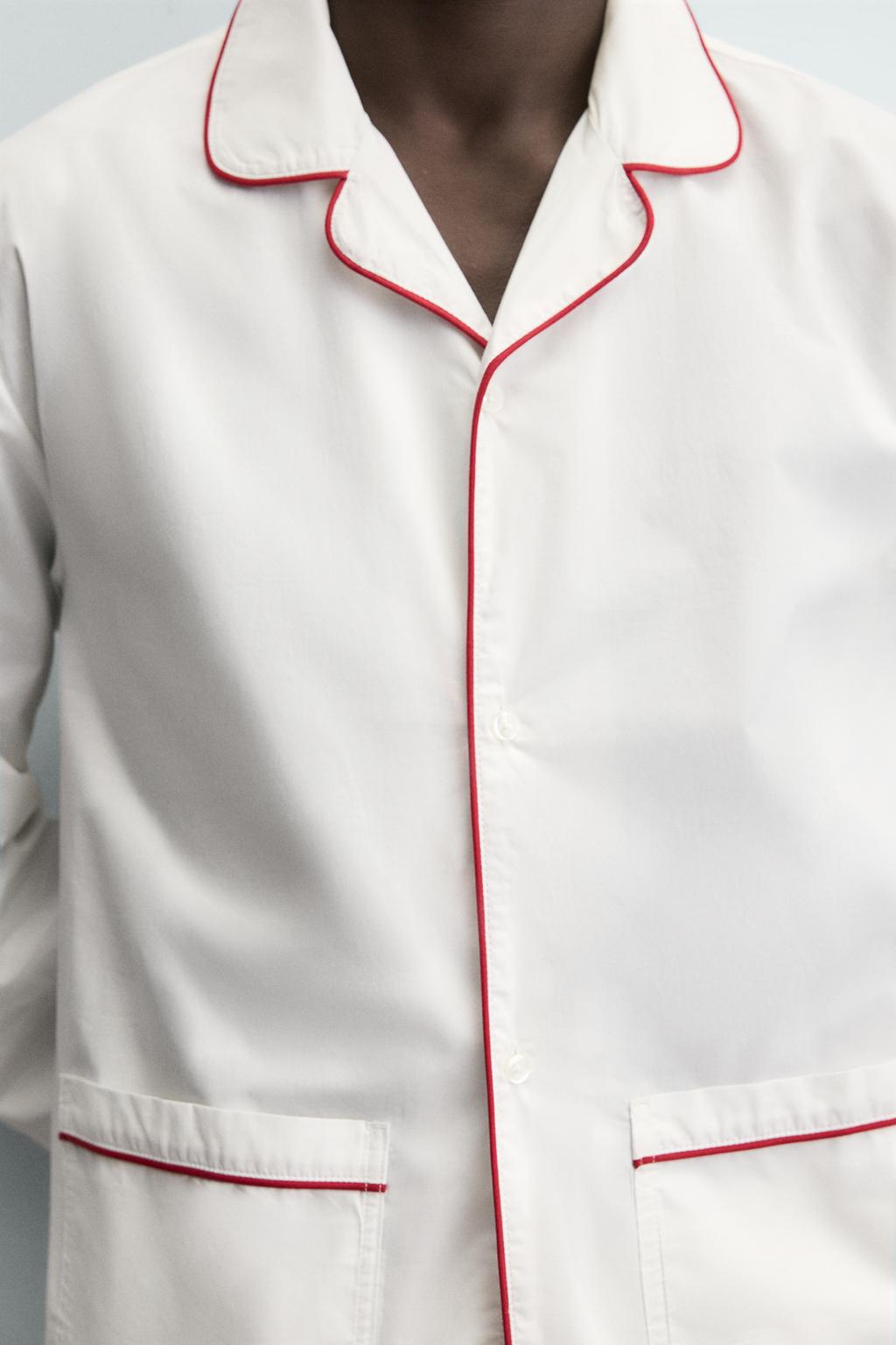 КОМПЛЕКТ ПИЖАМЫ С КОНТРАСТНОЙ ОТДЕЛКОЙ