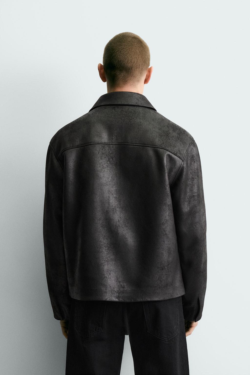 КУРТКА ИЗ ИСКУССТВЕННОЙ КОЖИ С ЭФФЕКТОМ ПОТЕРТОСТИ