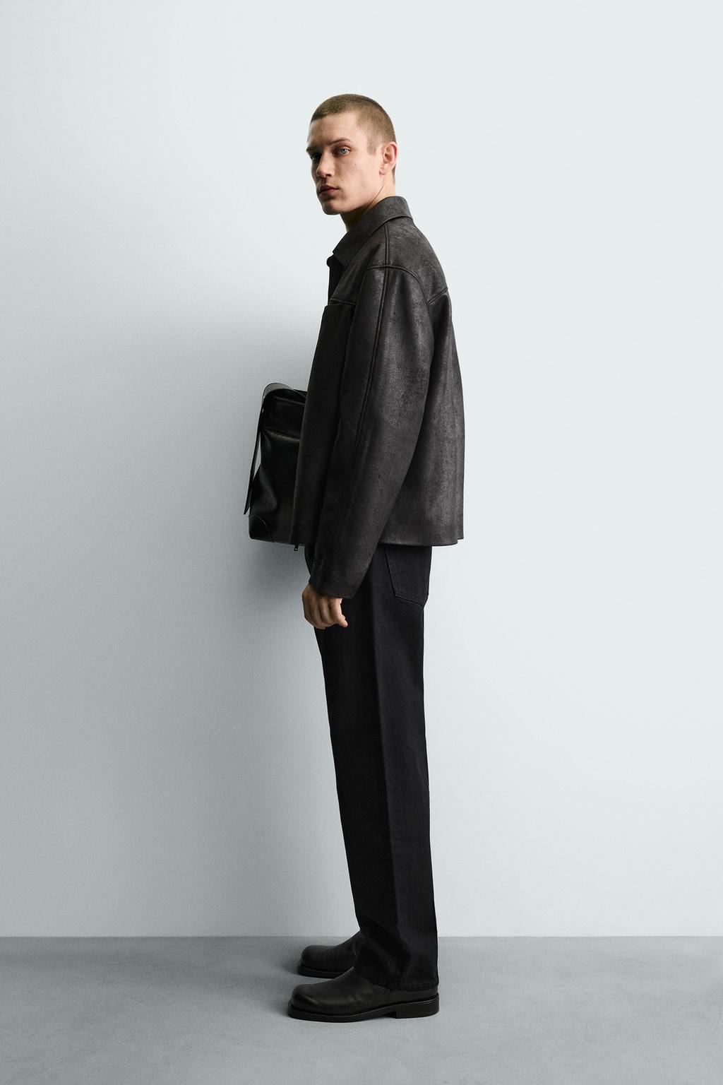 КУРТКА ИЗ ИСКУССТВЕННОЙ КОЖИ С ЭФФЕКТОМ ПОТЕРТОСТИ