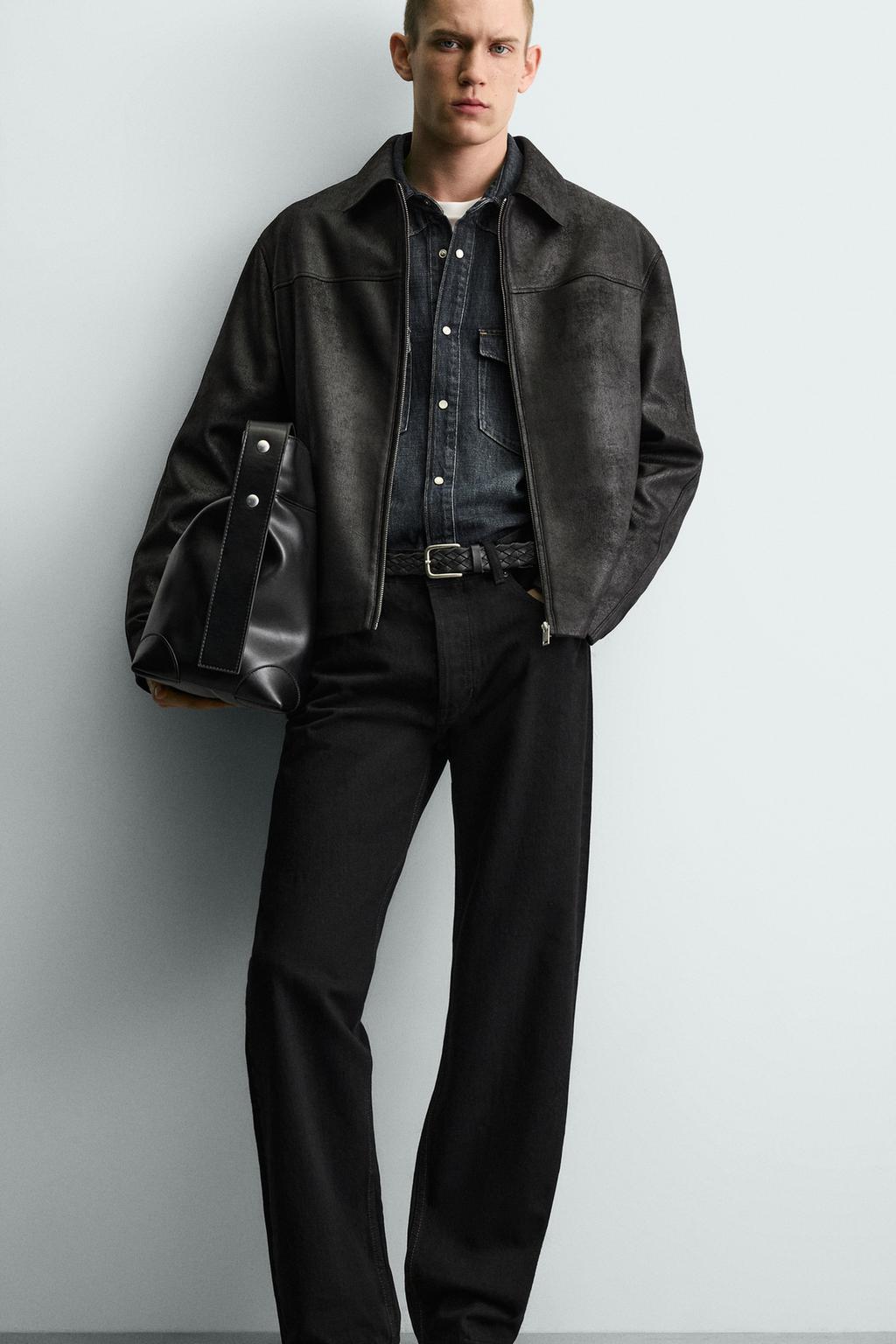 КУРТКА ИЗ ИСКУССТВЕННОЙ КОЖИ С ЭФФЕКТОМ ПОТЕРТОСТИ