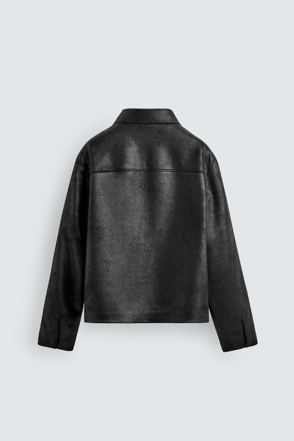 КУРТКА ИЗ ИСКУССТВЕННОЙ КОЖИ С ЭФФЕКТОМ ПОТЕРТОСТИ