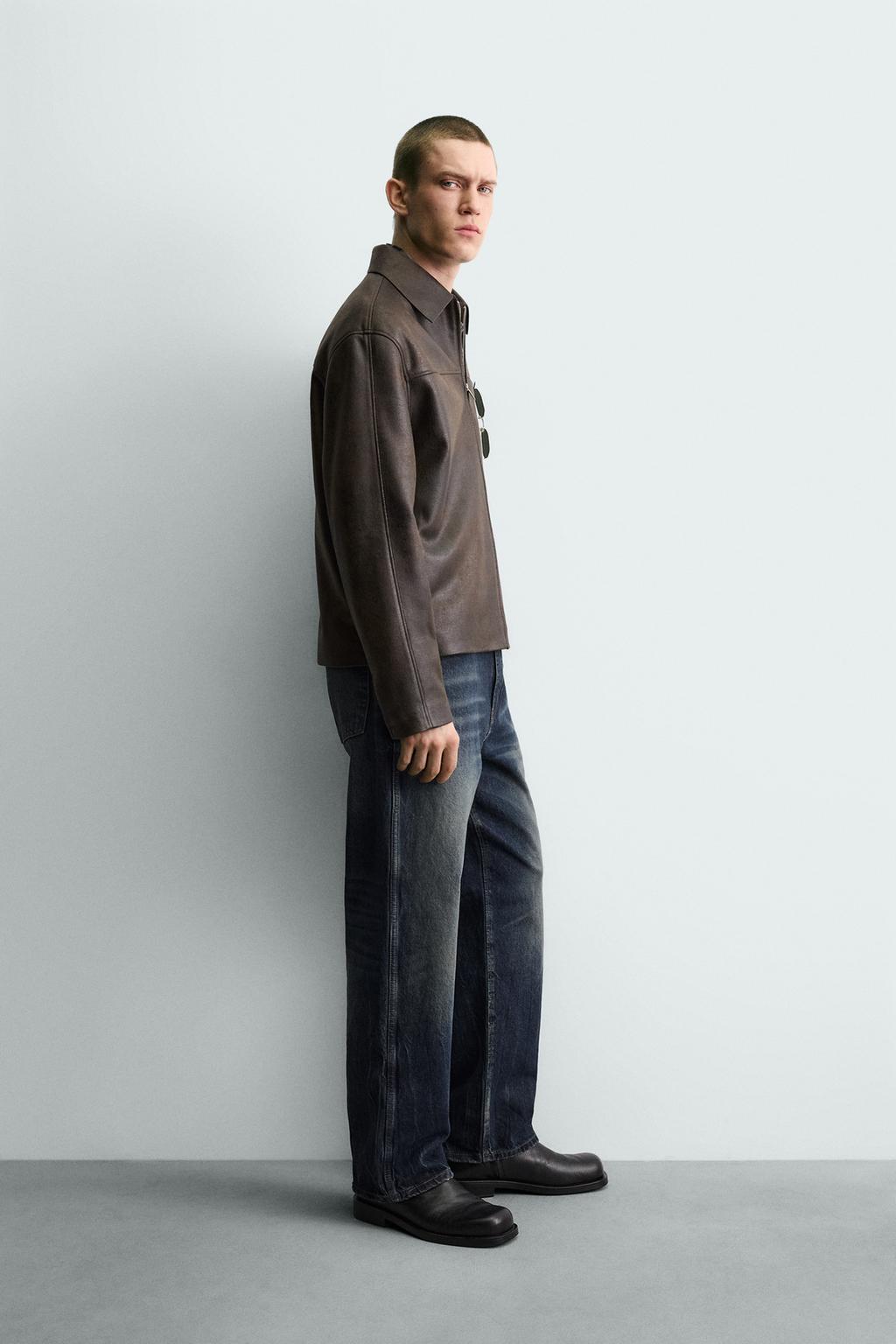 КУРТКА ИЗ ИСКУССТВЕННОЙ КОЖИ С ЭФФЕКТОМ ПОТЕРТОСТИ