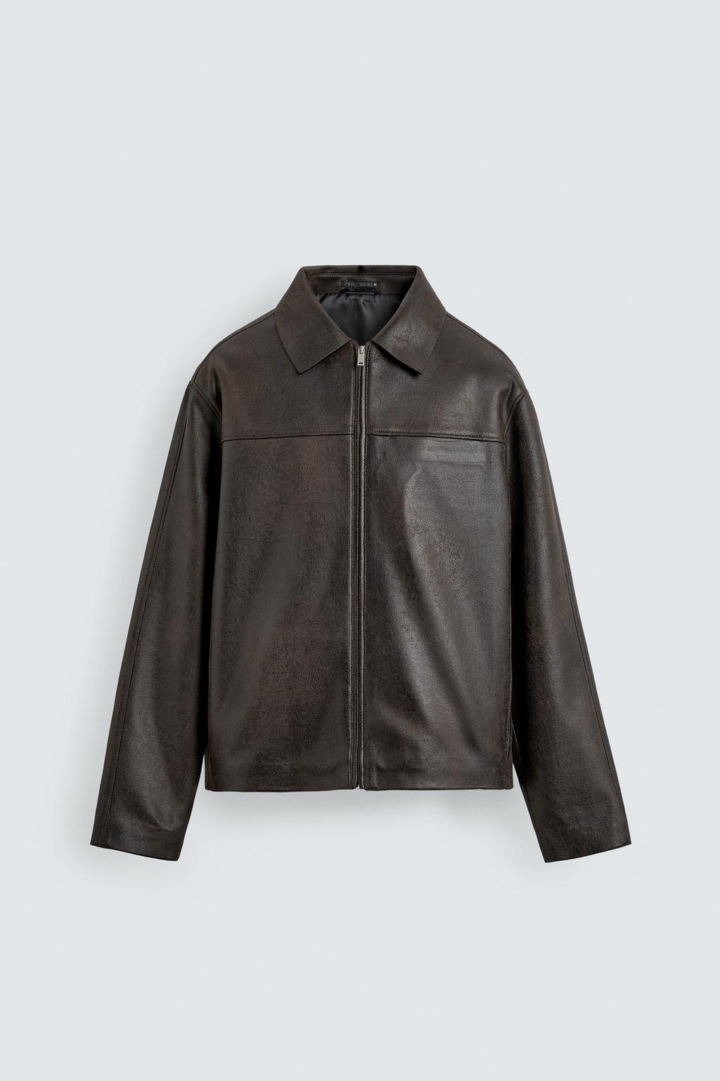 КУРТКА ИЗ ИСКУССТВЕННОЙ КОЖИ С ЭФФЕКТОМ ПОТЕРТОСТИ