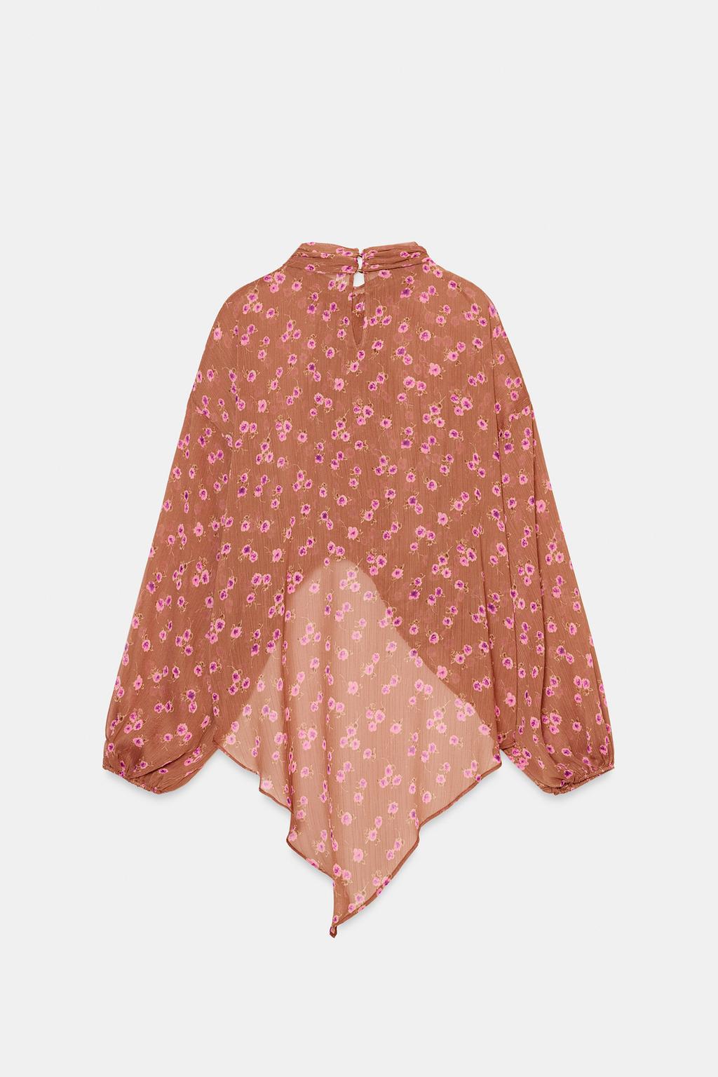 РУБАШКА С ПРИНТОМ И БАНТОМ