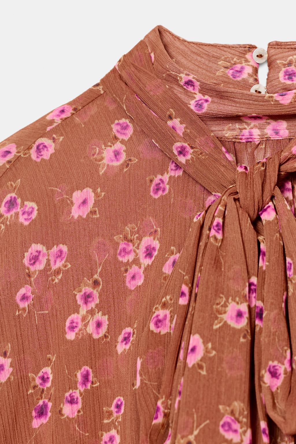 РУБАШКА С ПРИНТОМ И БАНТОМ