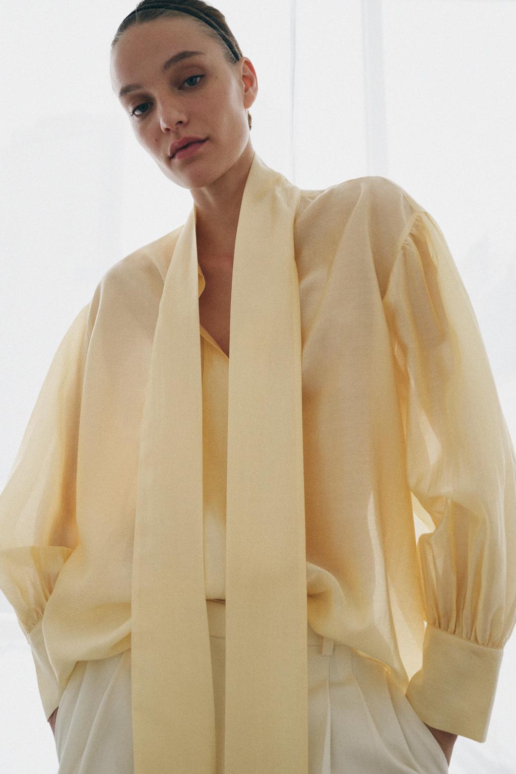 АТЛАСНАЯ РУБАШКА С ЗАВЯЗКАМИ — ZW COLLECTION