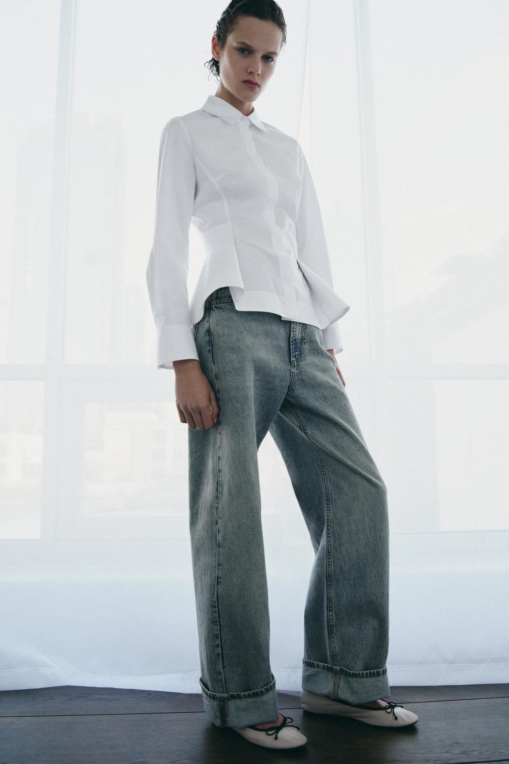 РУБАШКА ИЗ ПОПЛИНА С БАСКОЙ — ZW COLLECTION