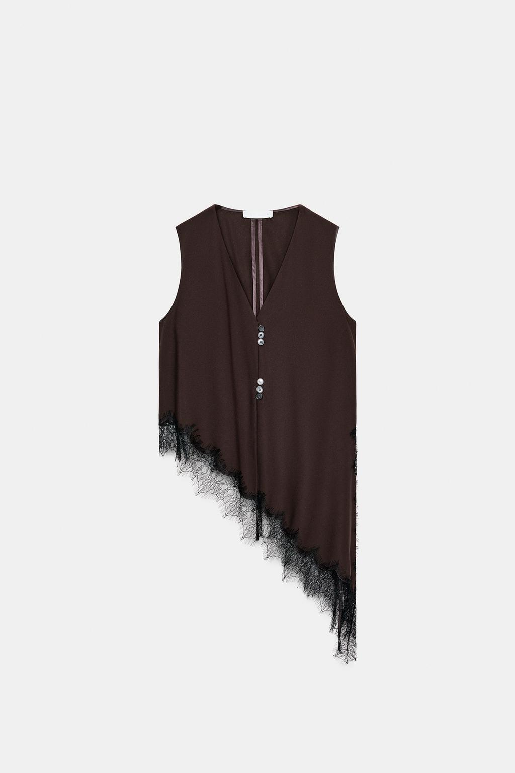 ТОП АСИММЕТРИЧНОГО КРОЯ С КРУЖЕВОМ