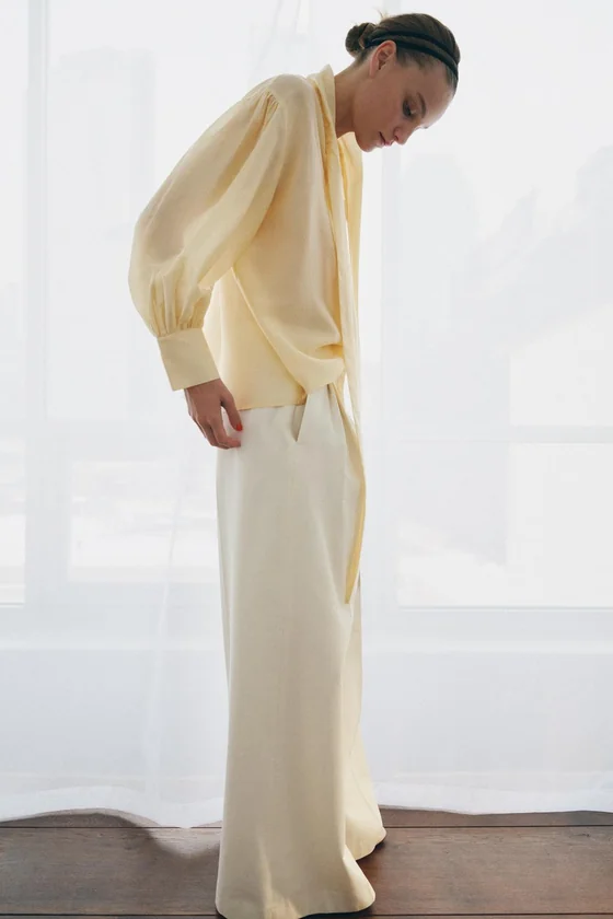 БРЮКИ WIDE-LEG С ЗАЩИПАМИ — ZW COLLECTION