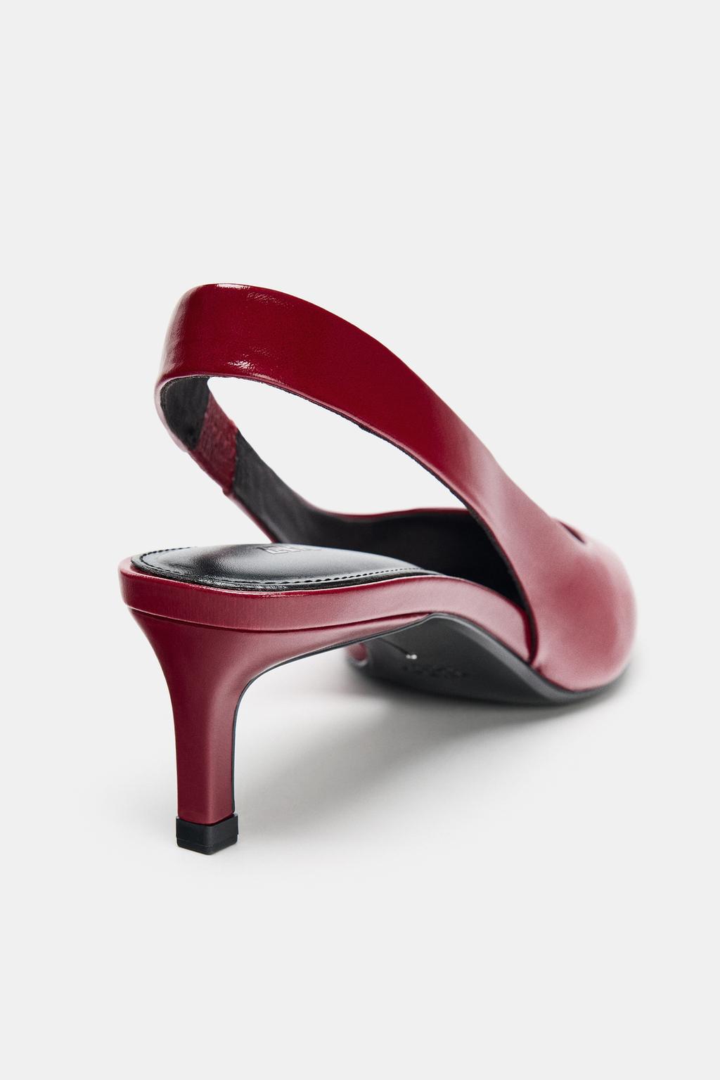 КОЖАНЫЕ ТУФЛИ НА СРЕДНЕМ ТОНКОМ КАБЛУКЕ