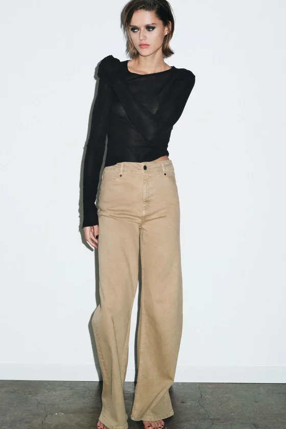 ДЖИНСЫ WIDE LEG С ВЫСОКОЙ ПОСАДКОЙ — ZW COLLECTION