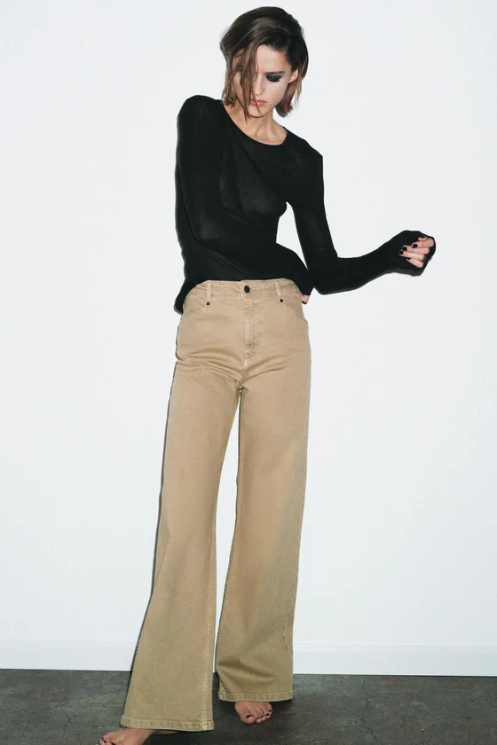 ДЖИНСЫ WIDE LEG С ВЫСОКОЙ ПОСАДКОЙ — ZW COLLECTION