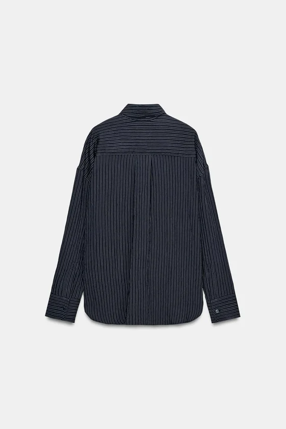РУБАШКА ИЗ СТРУЯЩЕЙСЯ ТКАНИ В ПОЛОСКУ — ZW COLLECTION
