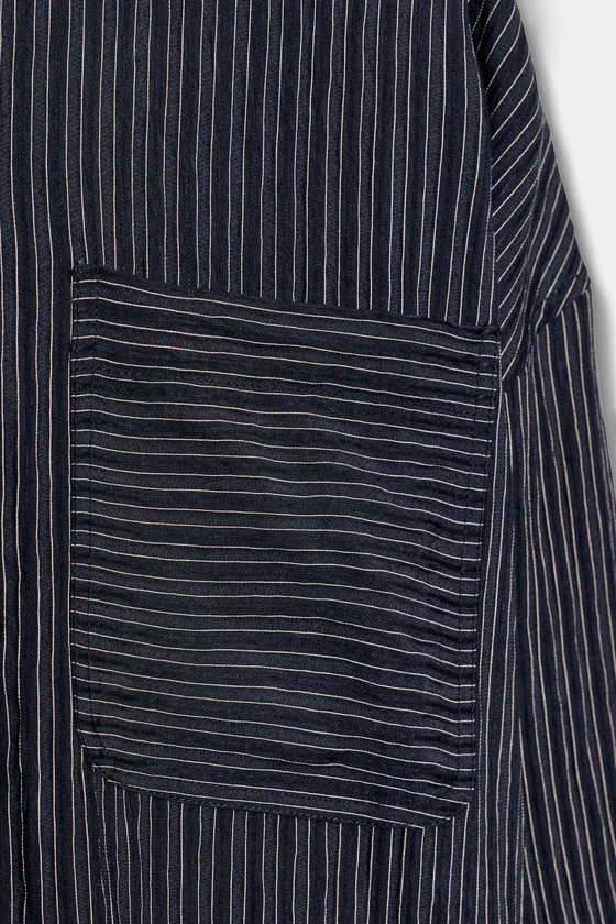 РУБАШКА ИЗ СТРУЯЩЕЙСЯ ТКАНИ В ПОЛОСКУ — ZW COLLECTION