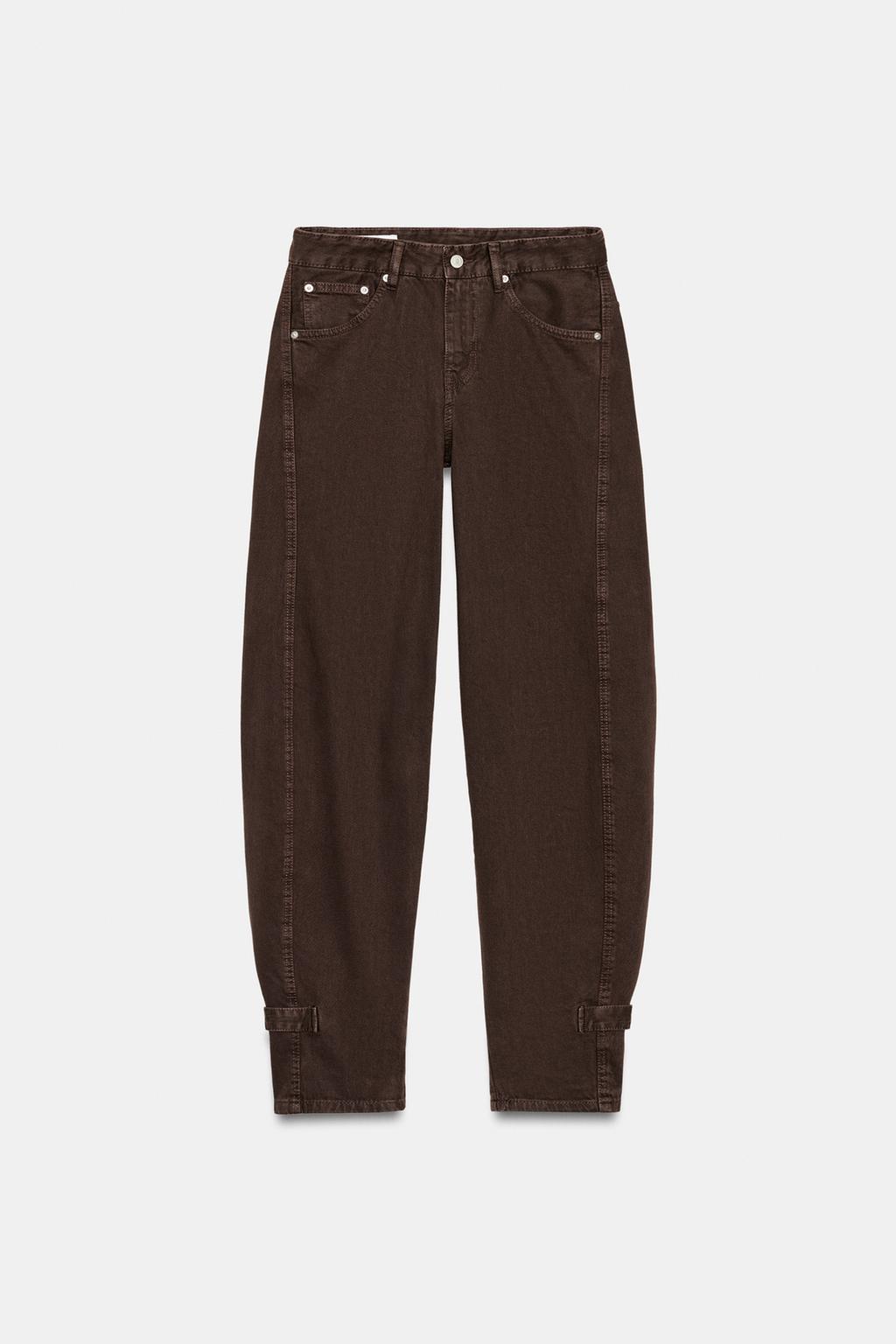 ДЖИНСЫ TRF BALLOON СО СРЕДНЕЙ ПОСАДКОЙ И ШЛЁВКАМИ