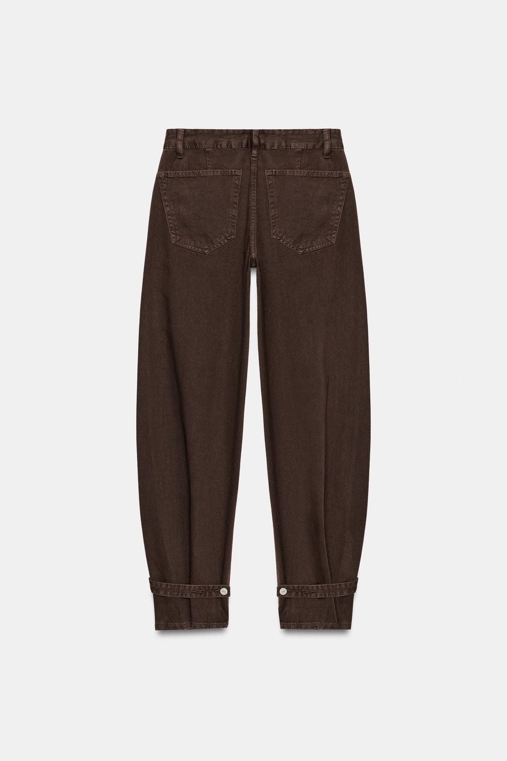 ДЖИНСЫ TRF BALLOON СО СРЕДНЕЙ ПОСАДКОЙ И ШЛЁВКАМИ