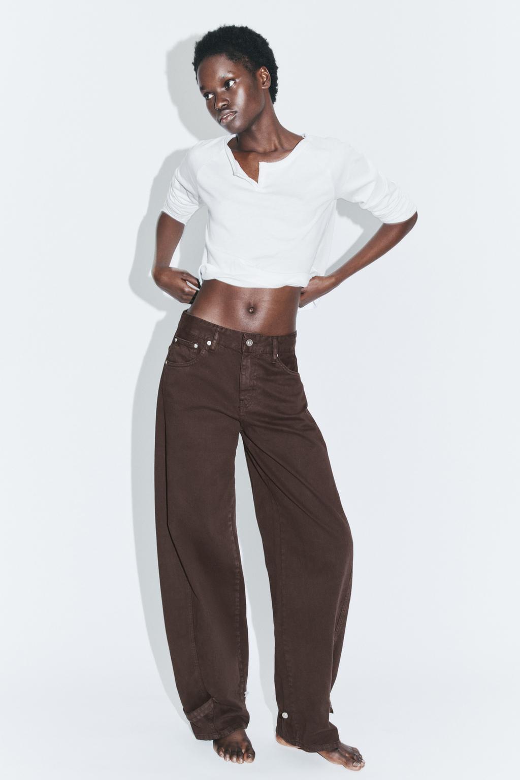 ДЖИНСЫ TRF BALLOON СО СРЕДНЕЙ ПОСАДКОЙ И ШЛЁВКАМИ