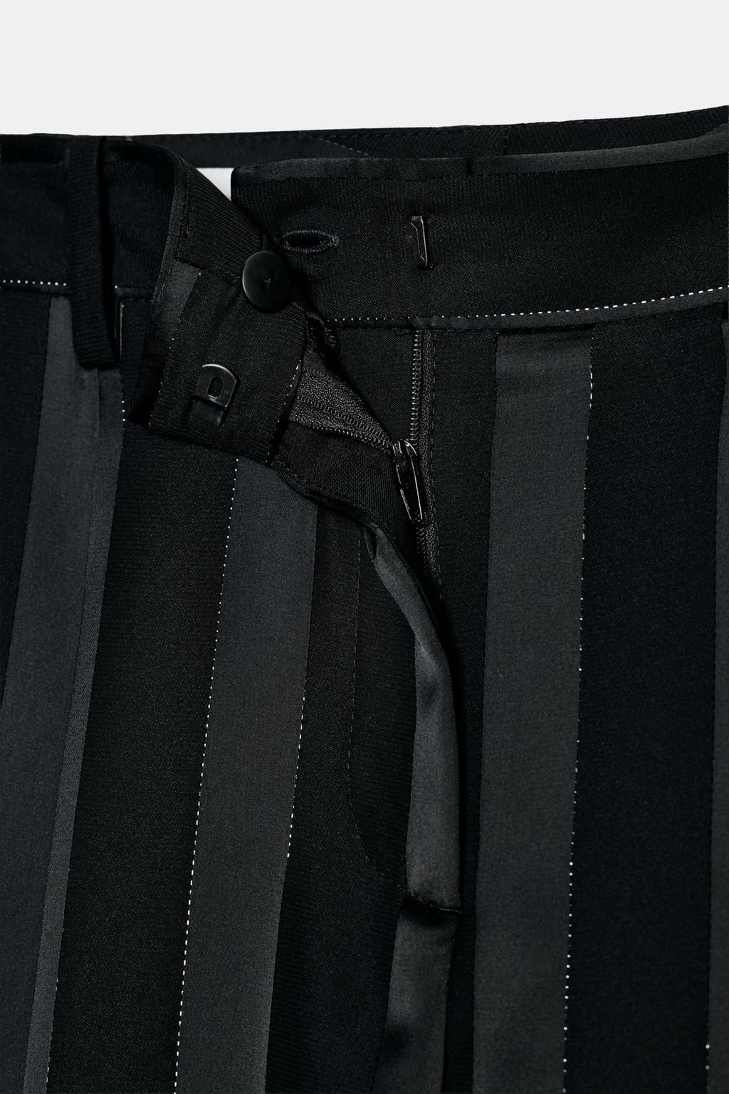 БРЮКИ JACQUARD В ПОЛОСКУ С МЕТАЛЛИЗИРОВАННОЙ НИТЬЮ