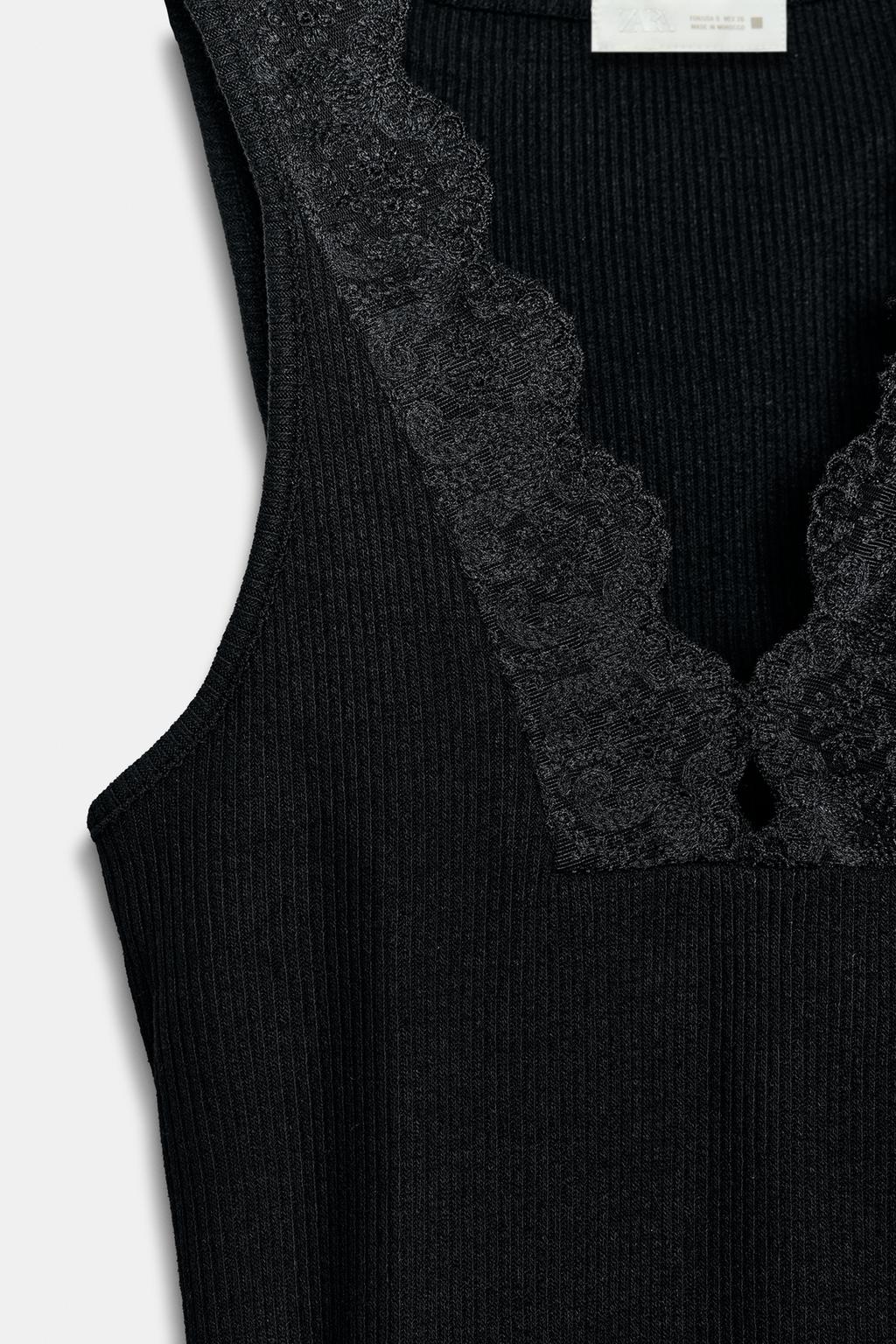 ФУТБОЛКА В РУБЧИК С КРУЖЕВОМ