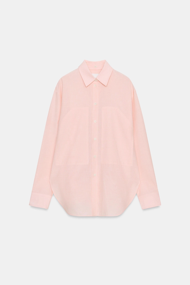 Рубашка в полоску с отстегивающимся воротником коллекции zara woman