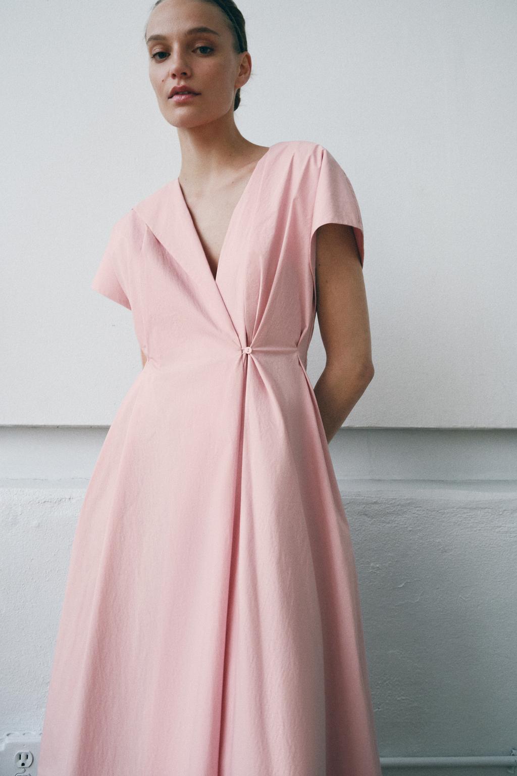 ПЛАТЬЕ ИЗ ПОПЛИНА СО СКЛАДКАМИ — ZW COLLECTION