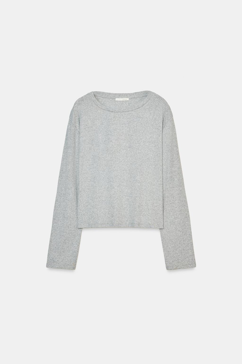 ФУТБОЛКА С ВЫРЕЗОМ «ЛОДОЧКА» И ДЛИННЫМИ РУКАВАМИ