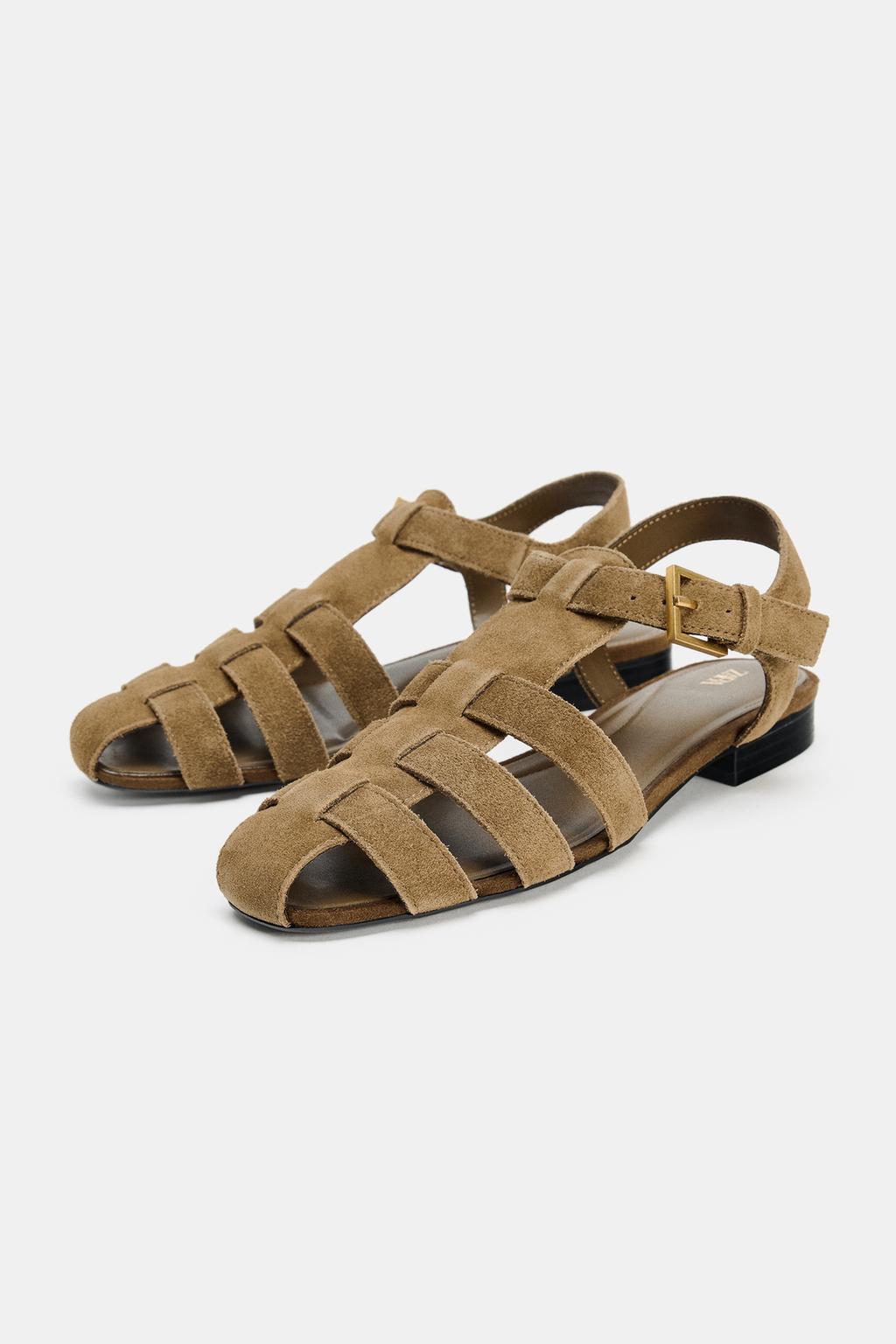 САНДАЛИИ ИЗ ЗАМШИ С РЕМЕШКАМИ