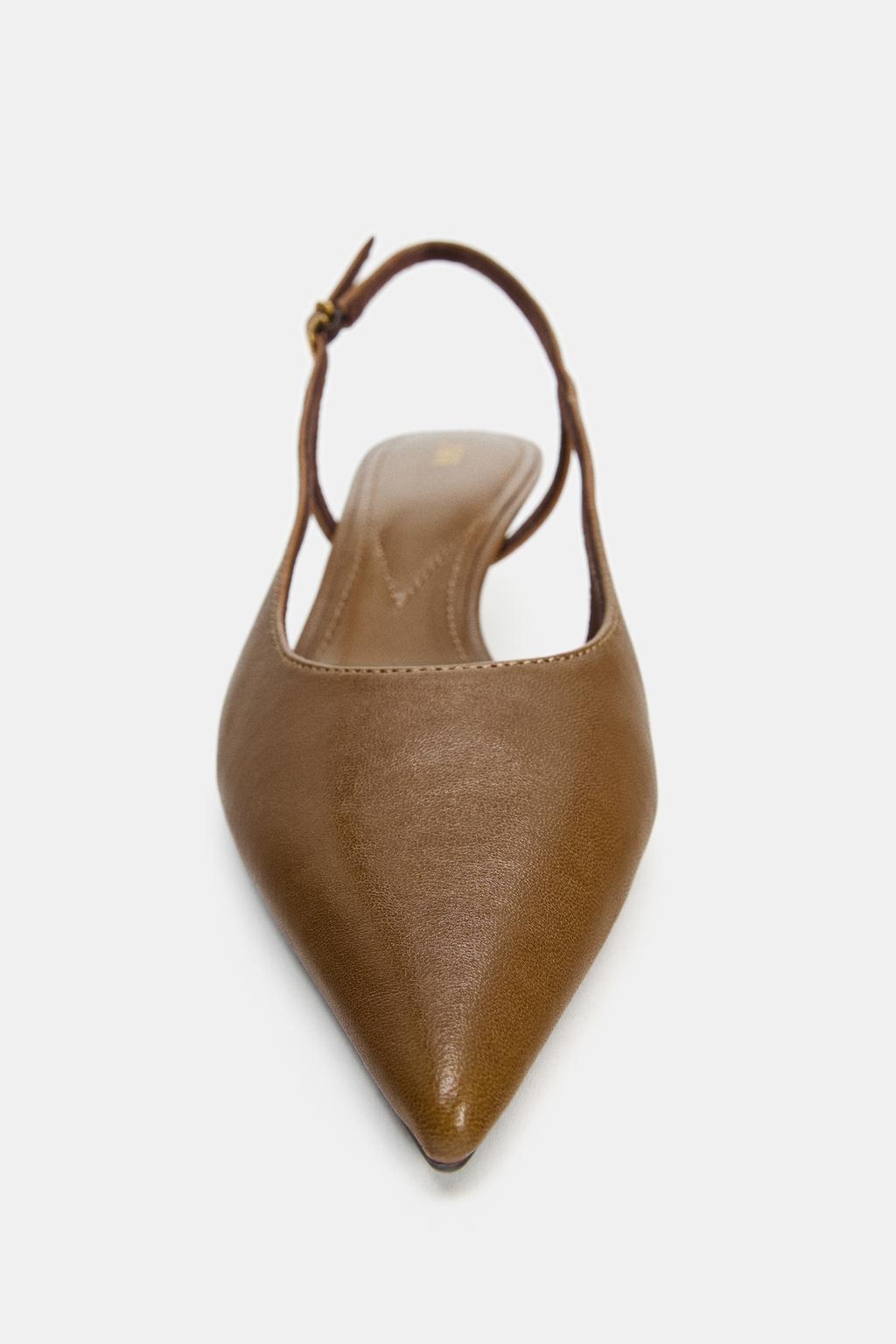 КОЖАНЫЕ ТУФЛИ НА СРЕДНЕМ ТОНКОМ КАБЛУКЕ