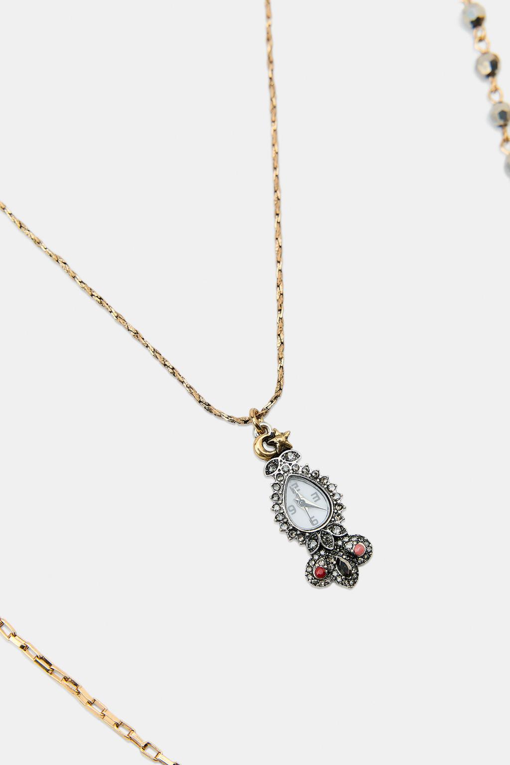 НАБОР ИЗ 3 ОЖЕРЕЛИЙ С ПОДВЕСКАМИ-ЧАСАМИ