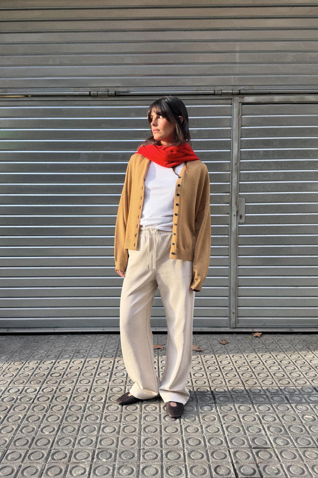 БРЮКИ ИЗ ТРИКОТАЖА ИНТЕРЛОК С ЭФФЕКТОМ ПОТЕРТОСТИ