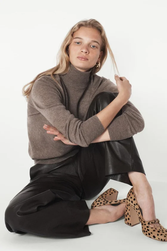 Туфли на каблуке с животным принтом - вещь zara woman