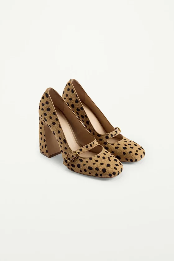 Туфли на каблуке с животным принтом - вещь zara woman