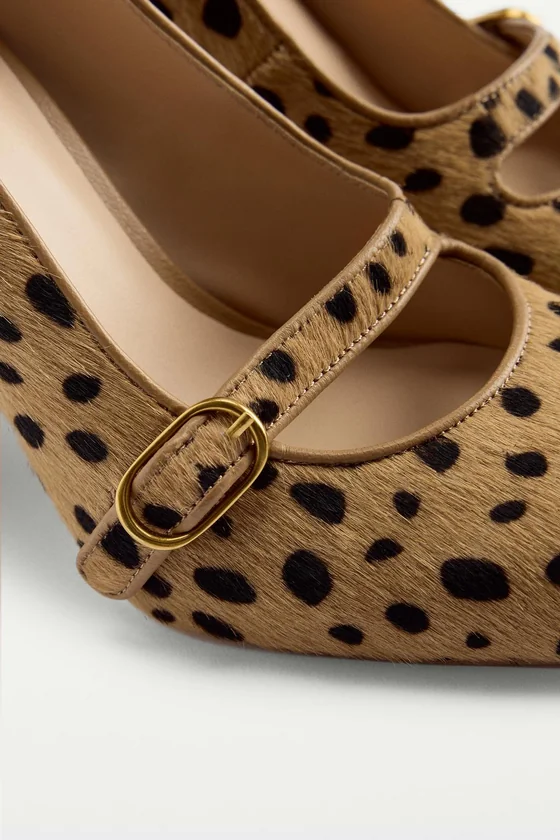 Туфли на каблуке с животным принтом - вещь zara woman