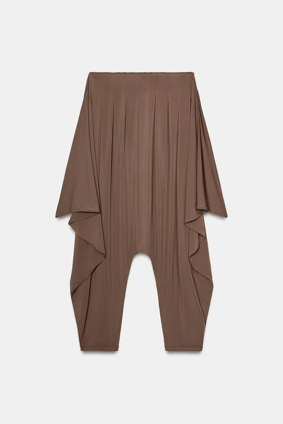 АCИММЕТРИЧНЫЕ БРЮКИ BAGGY ИЗ СТРУЯЩЕЙСЯ ТКАНИ