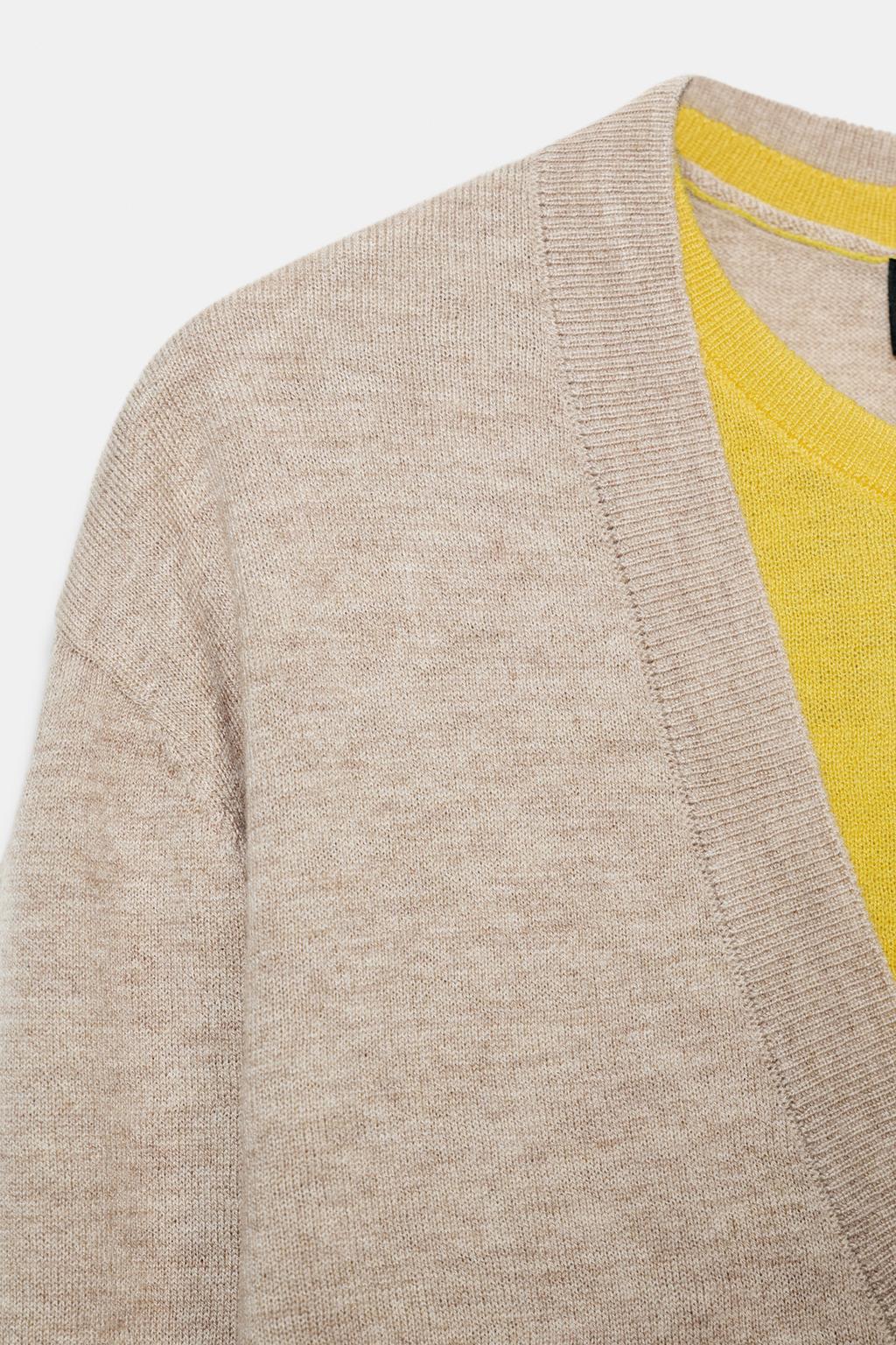 КОМБИНИРОВАННЫЙ СВИТЕР ИЗ ШЕРСТИ