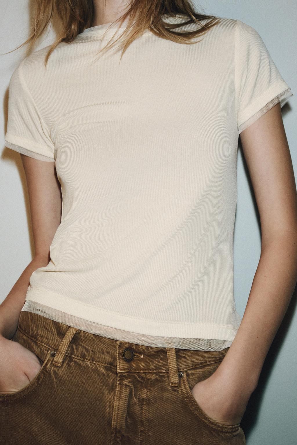 КОМБИНИРОВАННАЯ ФУТБОЛКА ИЗ ТЮЛЯ