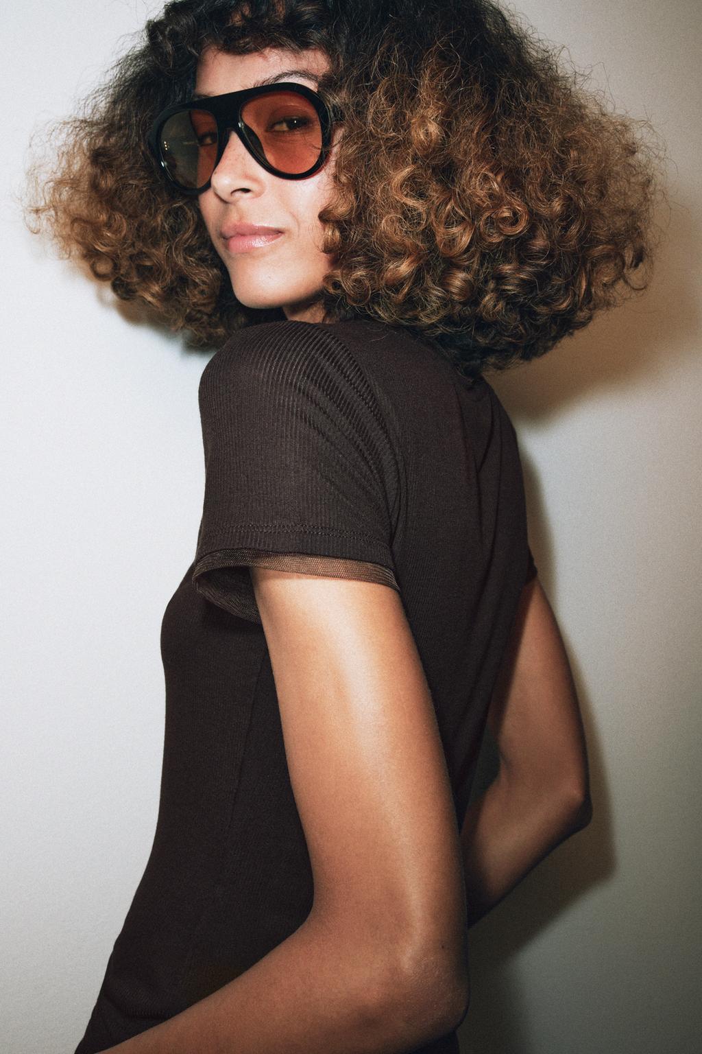 ФУТБОЛКА КОМБИНИРОВАННАЯ С ТЮЛЕМ