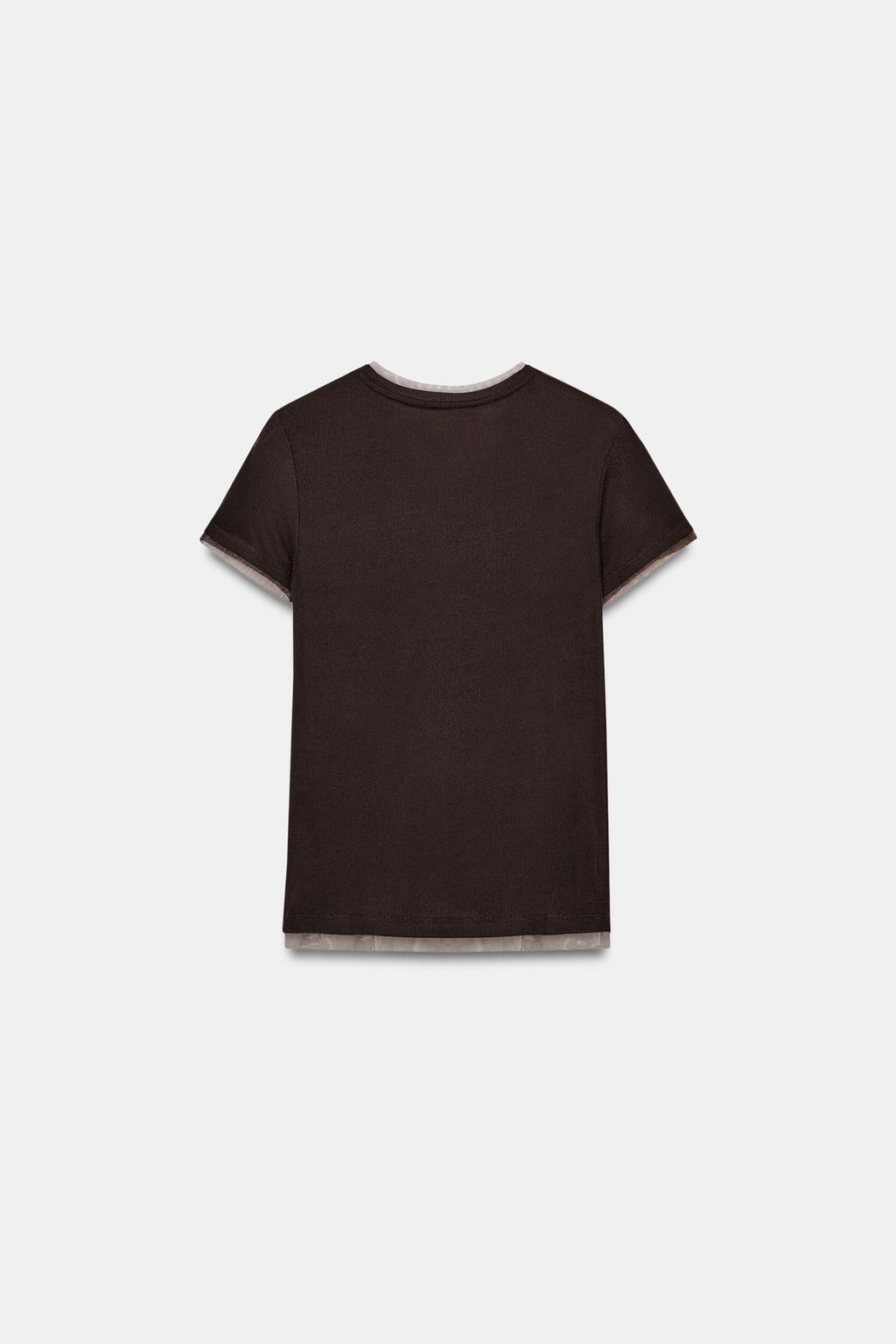 ФУТБОЛКА КОМБИНИРОВАННАЯ С ТЮЛЕМ