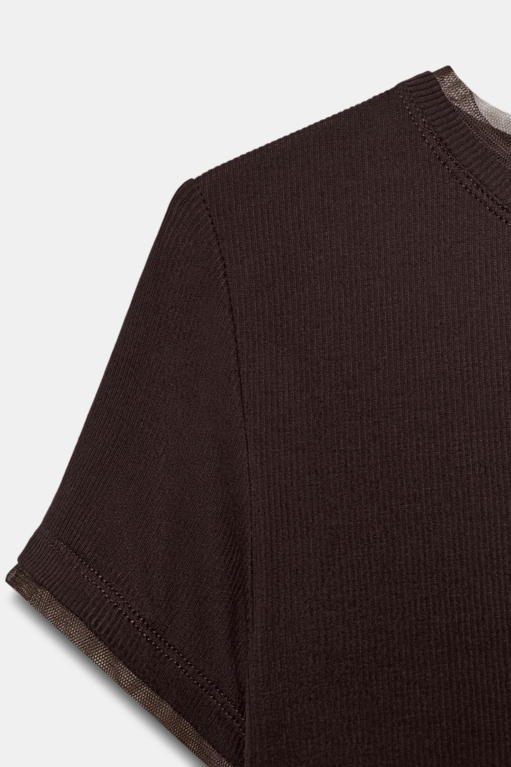 ФУТБОЛКА КОМБИНИРОВАННАЯ С ТЮЛЕМ