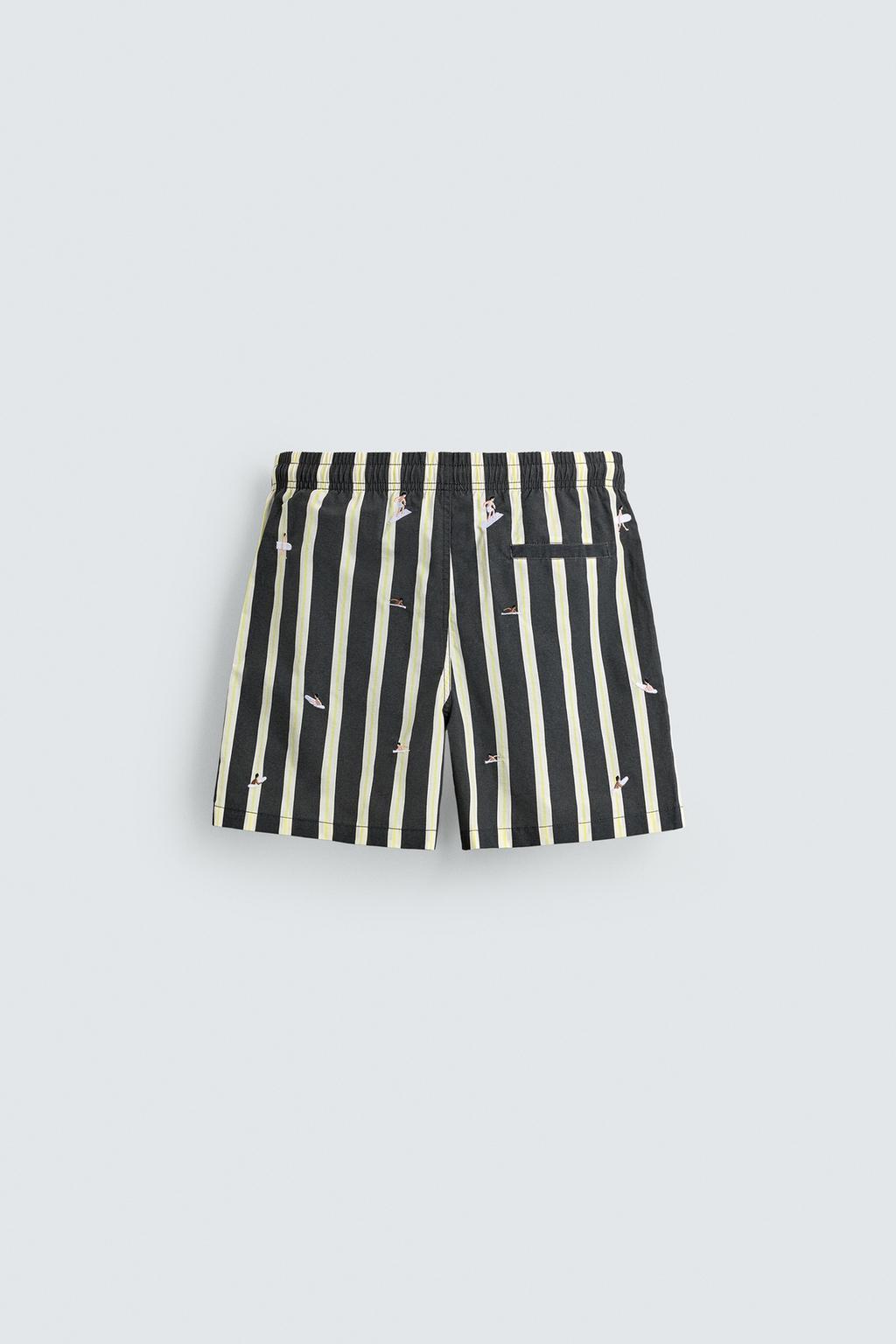 Вышитые плавательные шорты средней длины