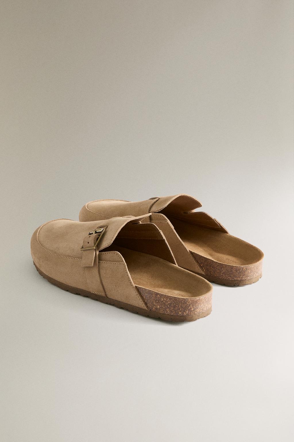 Клоги из кожи с пряжками