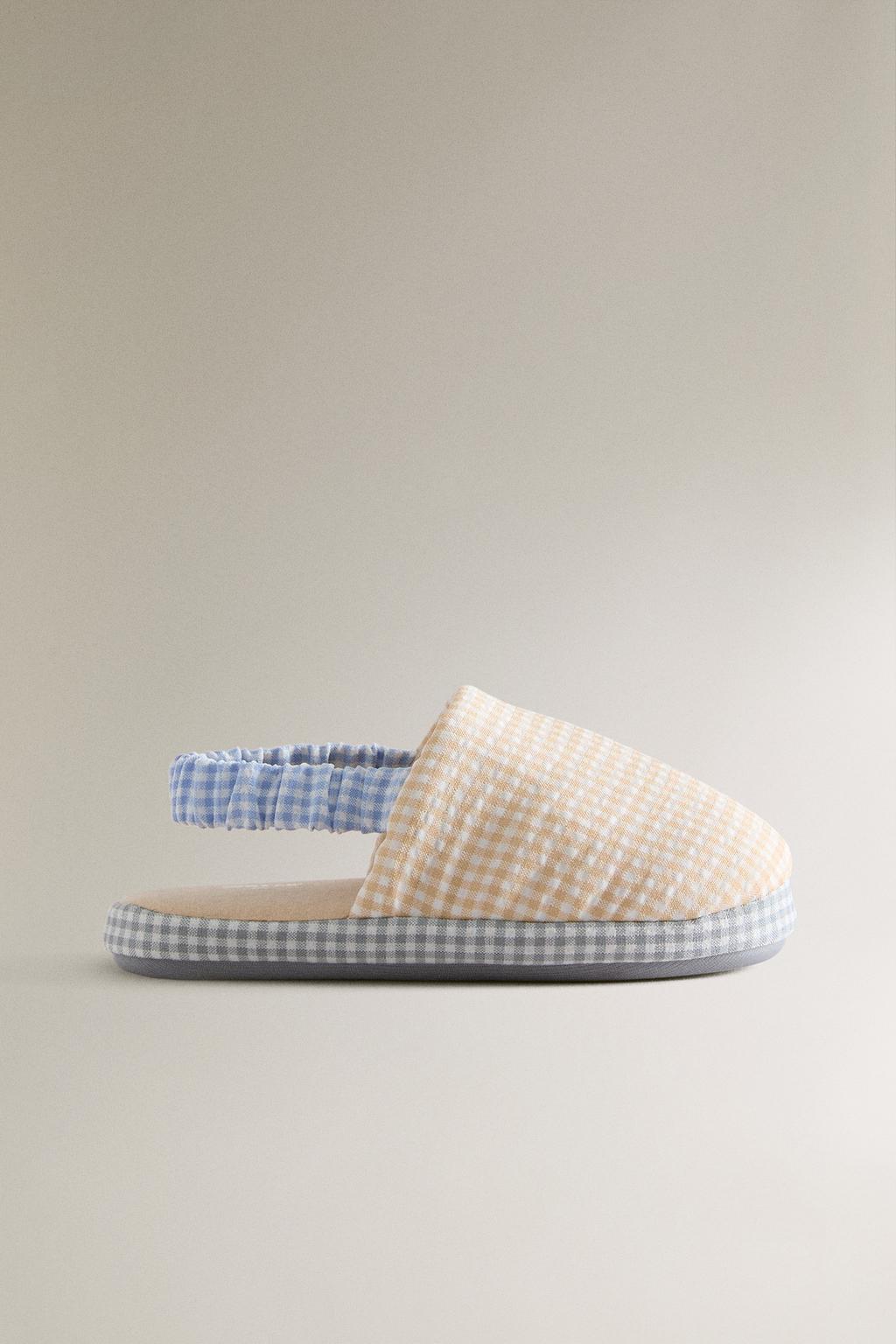 Детские тапочки в клетку