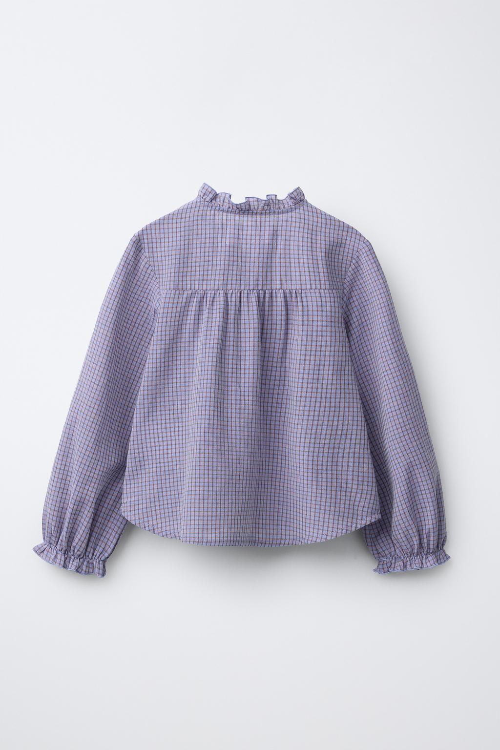 РУБАШКА В КЛЕТКУ С ВОЛАНАМИ