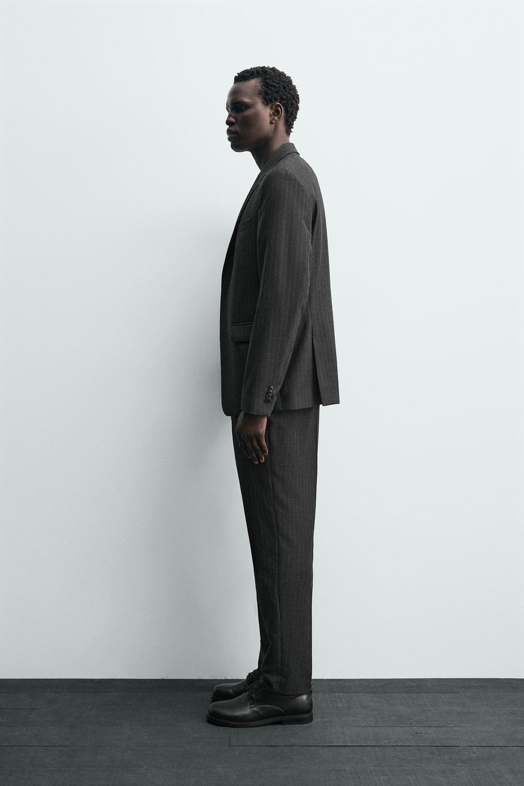 КОСТЮМНЫЕ БРЮКИ В ТОНКУЮ ПОЛОСКУ