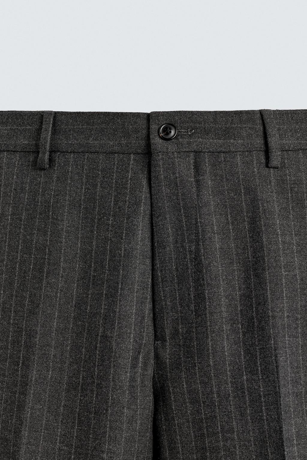 КОСТЮМНЫЕ БРЮКИ В ТОНКУЮ ПОЛОСКУ