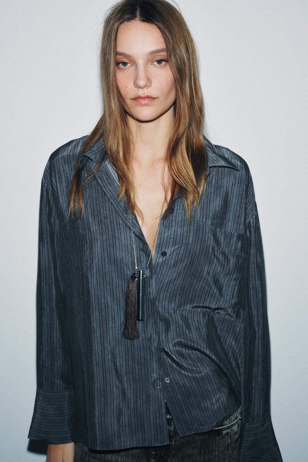 СВОБОДНАЯ РУБАШКА ОВЕРСАЙЗ В ПОЛОСКУ — КОЛЛЕКЦИЯ ZW