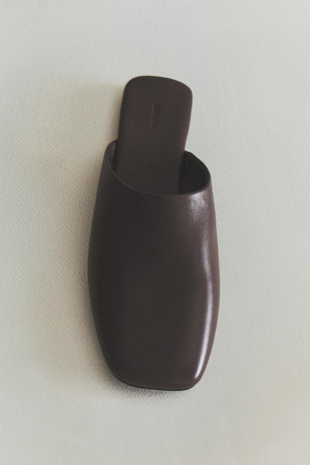 Кожаные сабо с квадратным носком