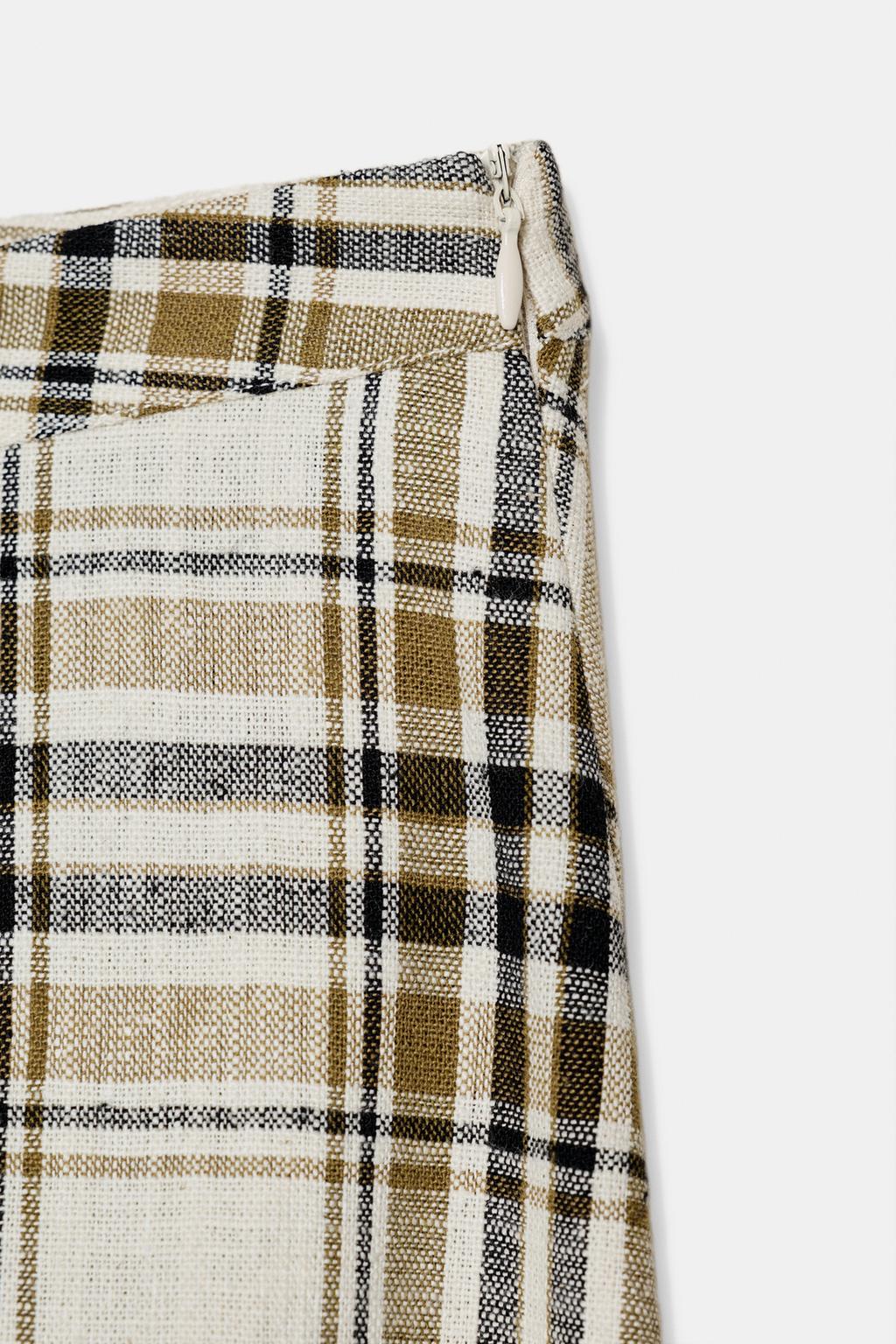 АСИММЕТРИЧНАЯ ЮБКА МИДИ В КЛЕТКУ