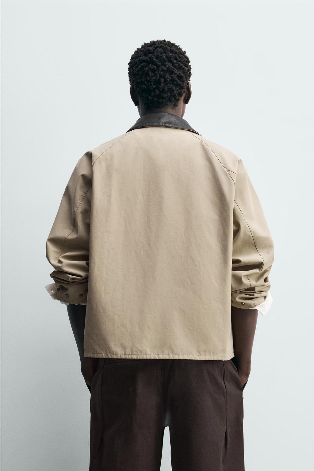 КУРТКА-РУБАШКА С КОНТРАСТНЫМ ВОРОТНИКОМ